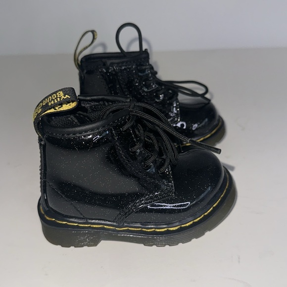 Dr Martens 1460 Glitter Black Boot Zipper 4US Infant - Picture 3 of 7